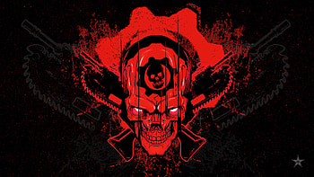 Gears Of War 4 Skull, gears-of-war-4, xbox-games, games, skull, red, black HD wallpaper