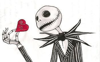 Jack skellington the nightmare before christmas dark skull love romance mood art | | 28354 | UP HD wallpaper