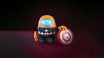 Captain America Among Us , among-us, captain-america, superheroes, 2021-games, games, artstation HD wallpaper