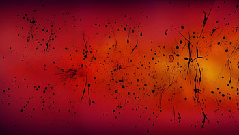 Red with Black Splatters, Abstract, red HD wallpaper