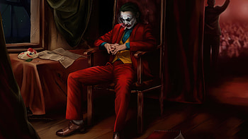 Joker Sitting On Chair , joker, supervillain, superheroes, artwork, digital-art, artist, artstation HD wallpaper