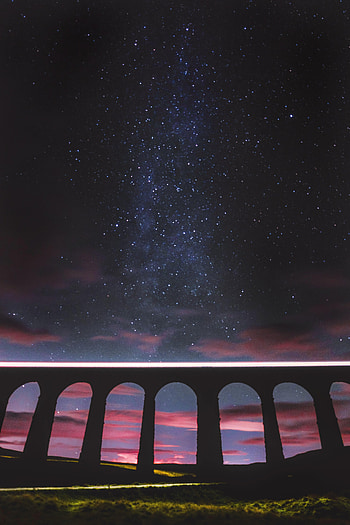 Stars, Night, Architecture, Dark, Nebula, Arch HD phone wallpaper
