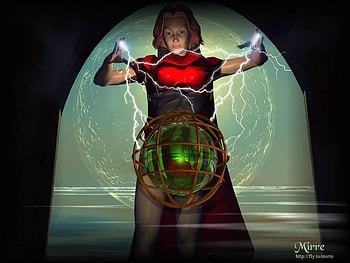 Witchery, magic, electric, globe, electicity, woman HD wallpaper
