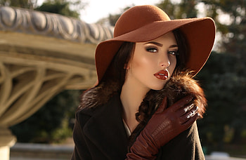 Model, women, girl, hat HD wallpaper
