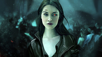 Cyborg girl, sci-fi, art HD wallpaper