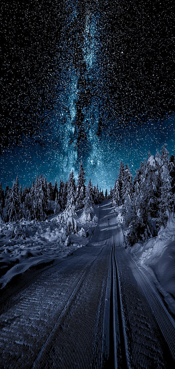 Starry night at Gausdal, Norway, Starry Night HD phone wallpaper