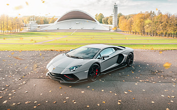 Lamborghini Aventador LP 780-4 Ultimae, front view, exterior, supercar, gray Aventador, Aventador tuning, LP 780-4, Italian sports cars, Lamborghini HD wallpaper