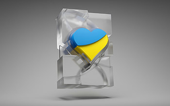 Stand with Ukraine, digital art, Ukraine, flag, heart HD wallpaper