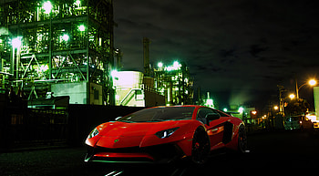Red Lambo In Dark Night , lamborghini, cars, artist, artwork, digital-art, deviantart HD wallpaper