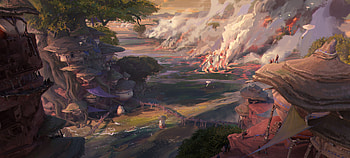 Prairie fires, fantasy, landscape, fantasy landscape HD wallpaper