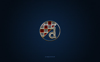GNK Dinamo Zagreb, Croatian football club, silver logo, gray carbon fiber background, Prva HNL, football, Zagreb, Croatia, GNK Dinamo Zagreb logo HD wallpaper