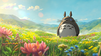Enchanting Meadow with Animated Creature, Totoro (My Neighbor Totoro), Studio Ghibli, My Neighbor Totoro HD wallpaper