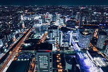 Cities, Architecture, Building, Lights, View From Above, Night City, Megalopolis, Megapolis HD wallpaper