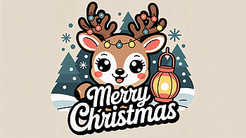 Merry Christmas Reindeer — Cute Holiday, cute christmas, reindeer, Christmas, holiday HD wallpaper