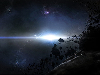 Universe, Glow, Explosion, Meteorites, Wreckage, Detritus HD wallpaper