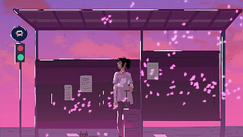 At The Bus Stop, vaporwave, artist, artwork, digital-art HD wallpaper