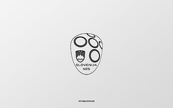 Slovenia national football team, white background, football team, emblem, UEFA, Slovenia, football, Slovenia national football team logo, Europe HD wallpaper