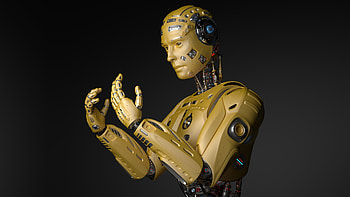 Artstation robot man, Complete 3D model, Realistic details, Artistic excellence HD wallpaper
