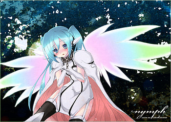 Nymph, wings, sora no otoshimono, anime, twintails, electronic warfare type, beta angeloid HD wallpaper