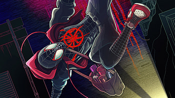 Spiderman Hanging Down, spiderman, superheroes, artist, artwork, digital-art HD wallpaper