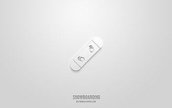 Snowboarding 3d icon, white background, 3d symbols, Snowboarding, sport icons, 3d icons, Snowboarding sign, sport 3d icons HD wallpaper