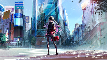 Anime Girl Back To Home , anime-girl, anime, artist, artwork, digital-art HD wallpaper