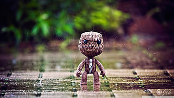 puppet in the rain 1920 x 1080 full HD wallpaper