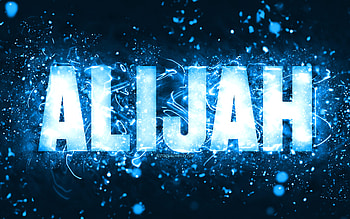 Happy Birtay Alijah, , blue neon lights, Alijah name, creative, Alijah Happy Birtay, Alijah Birtay, popular american male names, with Alijah name, Alijah HD wallpaper