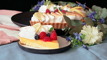 Luxe lemon tart, Citrus indulgence, Sweet dessert, Tempting pastry HD wallpaper