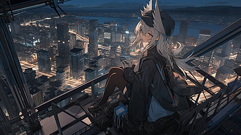 Night Cityscape: Original Anime Ultra, night, city, Anime, Original, anime night, anime city HD wallpaper