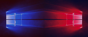 Windows 10 - 2 Windows Blue & Red - HD wallpaper