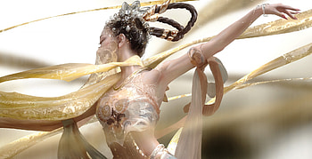 Dancer, girl, art, dannylailai, golden, fantasy HD wallpaper