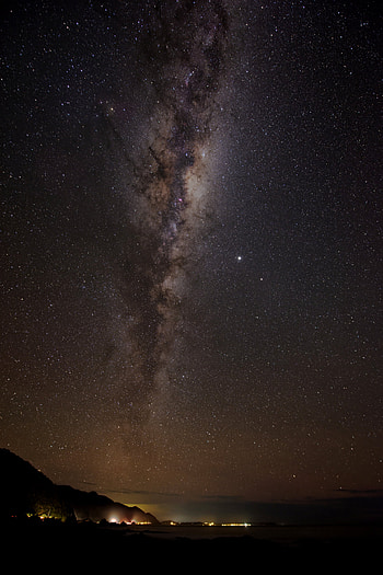 Night, Dark, Coast, Starry Sky HD phone wallpaper