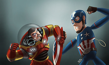 Buzz Lightyear As Iron Man And Sheriff Woody As Captain America, buzz-lightyear, artwork, artist, digital-art HD wallpaper