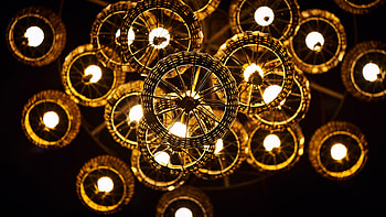 Chandelier glow, Bright light bulbs, Stunning illumination, High definition HD wallpaper