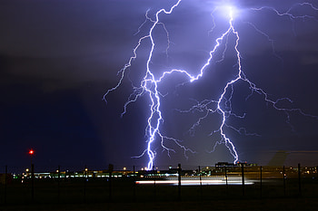 Nature, Sky, Night, Lightning, City Lights, Mainly Cloudy, Overcast, Thunderstorm, Storm HD wallpaper