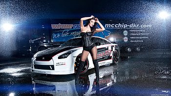 Nissan and Girl wide ... HD wallpaper