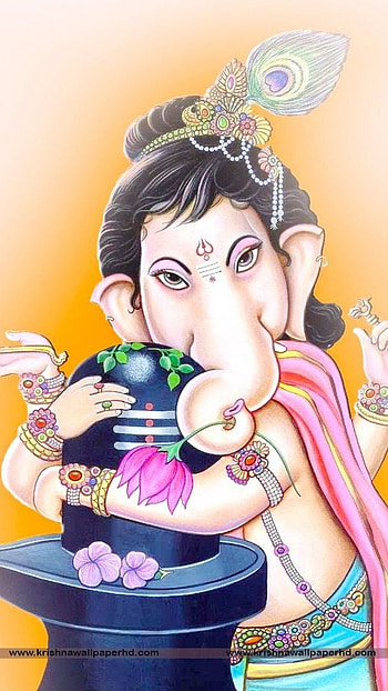 Bal Ganesh, Beautiful Painting, beautiful, painting, ganesh HD phone wallpaper