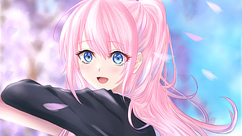 Light Pink Hair Blue Eyes Micchon Shikimori Shikimori's Not Just a Cutie HD wallpaper