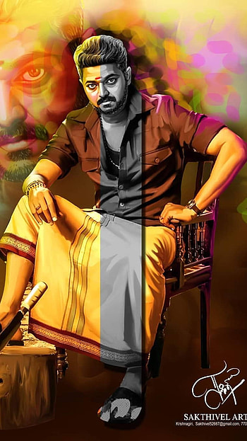 Vijay Mass, Vijay Bigil Look, Vijay Thalapathy HD phone wallpaper
