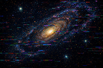 Universe — Glitched Spiral Galaxy, universe, spiral galaxy HD wallpaper