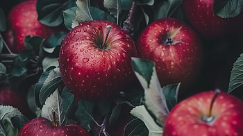 Fresh Dew-Kissed Apples, apple HD wallpaper