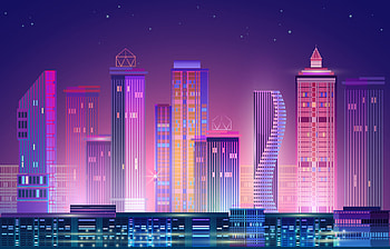 Skyscrapers, Neon Skylines HD wallpaper
