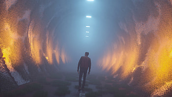 Walking In Cave , alone, artist, artwork, digital-art, behance HD wallpaper
