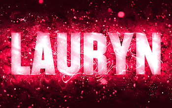Happy Birtay Lauryn, , pink neon lights, Lauryn name, creative, Lauryn Happy Birtay, Lauryn Birtay, popular american female names, with Lauryn name, Lauryn HD wallpaper