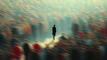 NPC: Following the Crowd - A Ultra Experience, npc, crowd, solitude, blur HD wallpaper