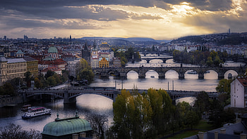 ultra , Background , Prague's beauty, High-resolution view HD wallpaper