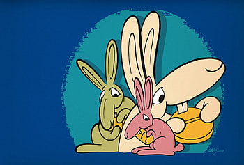 Art, Rabbits, Bright, Drawing HD wallpaper