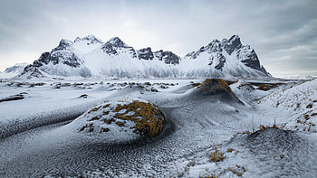Glacier, mountains, landscape, Iceland HD wallpaper