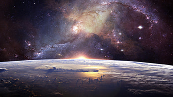 Earth Horizon Milky Way HD wallpaper